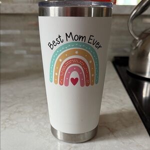 Best Mom Ever Tumbler with Rainbow Design